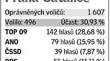 Pětice volebních uskupení, která v daném místě získala největší podporu v eurovolbách.