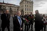 Rektoři a studenti položili věnce u sochy T. G. Masaryka v den státního svátku 28. října. 