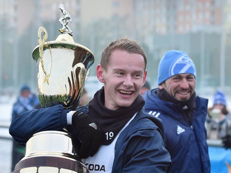 Šampiony Tipsport ligy se stali hráči Mladé Boleslavi, na snímku Jan Chramosta.