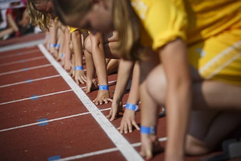 Z prvního dne celostátního finále OVOV (Odznak všestrannosti olympijských vítězů) na pražské Julisce.