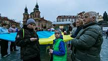 Z demonstrace Křídla pro Ukrajinu #WingsForUkraine, kterou uspořádala platforma Stojíme za Ukrajinou na Staroměstském náměstí v Praze 15. března 2022.