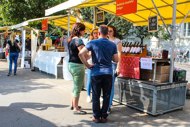 Vinohradské vinobraní. Festival vína na náměstí Jiřího z Poděbrad v Praze 3.