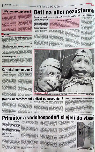 Večerník Praha 21. srpna 2002.