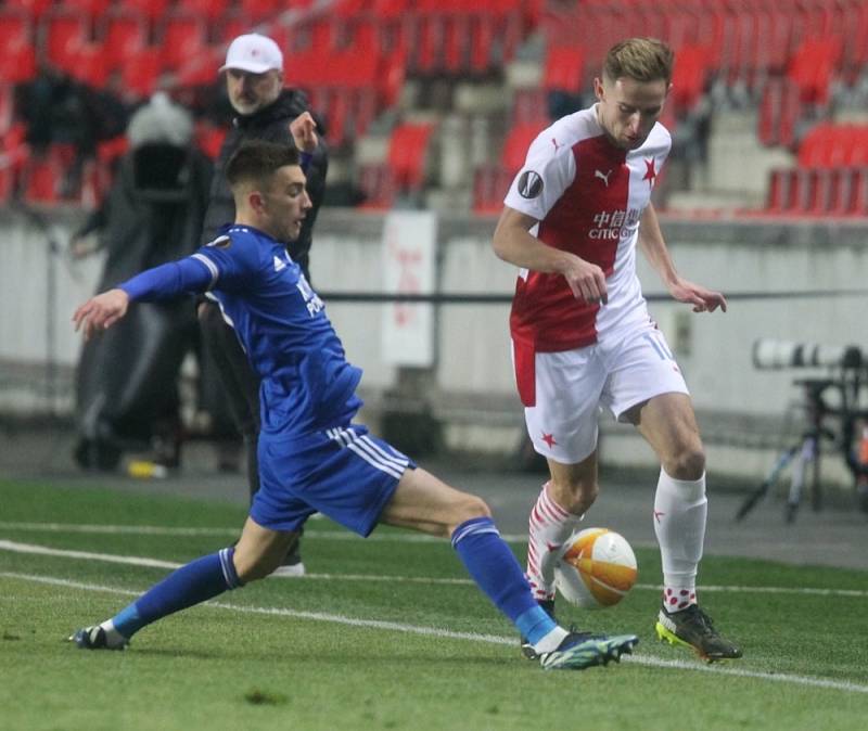 Úvodní zápas 2. kola vyřazovací fáze Evropské ligy 18. února 2021: Slavia - Leicester