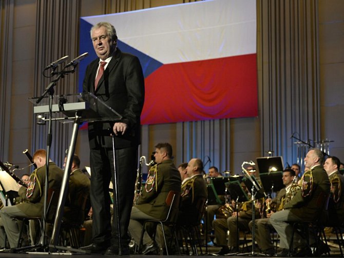 Prezident Miloš Zeman promluvil 5. května 2015 v pražském Kongresovém centru na koncertu k 70. výročí konce druhé světové války.