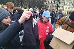 Předvolební kampaň 'Všichni za pravdu!' na podporu prezidentského kandidáta Petra Pavla na Staroměstském náměstí v Praze