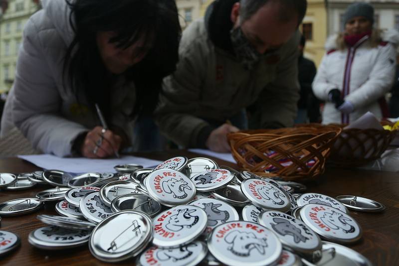 Demonstrace na Staroměstském náměstí v neděli 10. ledna 2021.