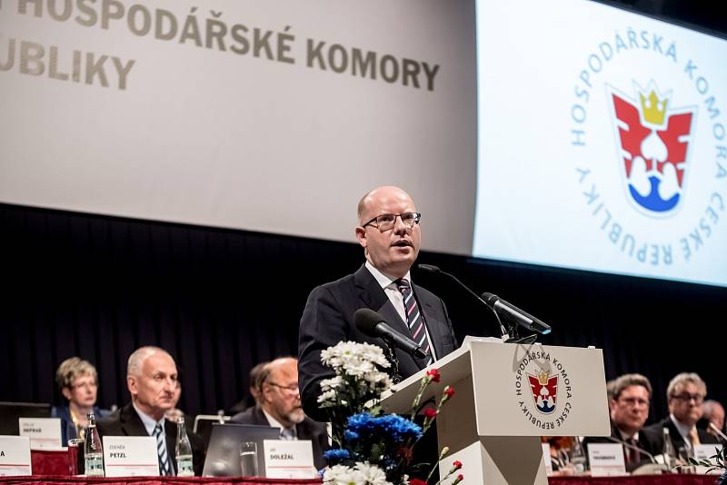 Sněm Hospodářské komory ČR probíhal 16. května v Praze. Bohuslav Sobotka