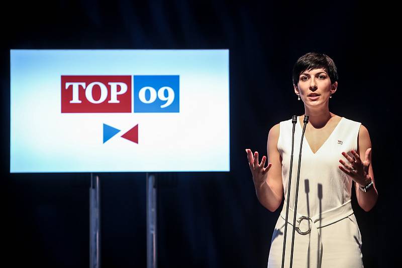 TOP 09 představila 30. května v Praze svoji volební kampaň do podzimních voleb. Na snímku Markéta Pekarová Adamová.