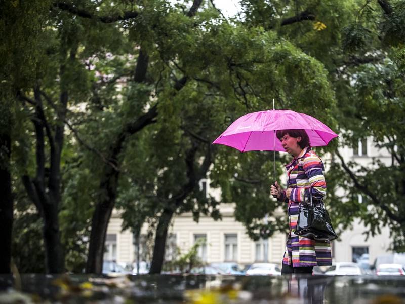 Deštivé počasí panovalo ve čtvrtek 8. října 2015 v Praze.