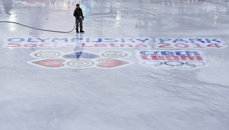 Poslední přípravy před otevřením Olympijského parku na pražské Letné 5. ledna.