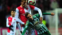 Fotbalové utkání HET ligy mezi celky SK Slavia Praha a Bohemians Praha 1905 25. února v Praze.