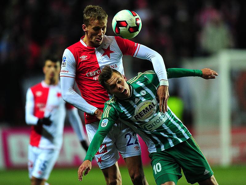 Fotbalové utkání HET ligy mezi celky SK Slavia Praha a Bohemians Praha 1905 25. února v Praze.