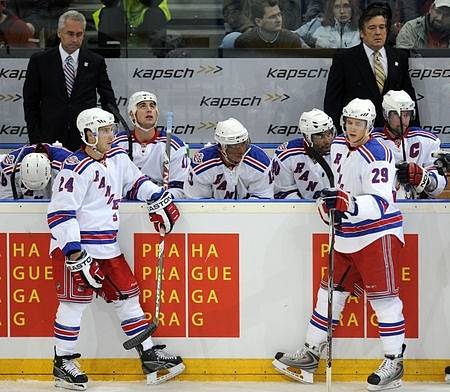 Zápas Tampy Bay Lightning s New York Rangers, který se odehrál 4. října v O2 Aréně v Praze.