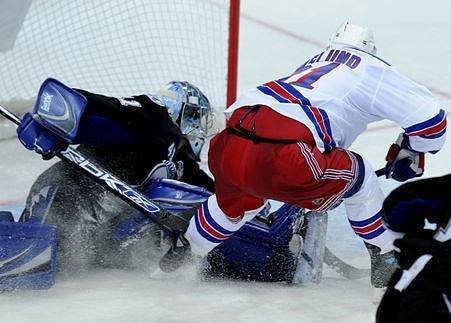 Zápas Tampy Bay Lightning s New York Rangers, který se odehrál 4. října v O2 Aréně v Praze.