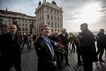 Rektoři a studenti položili věnce u sochy T. G. Masaryka v den státního svátku 28. října. 