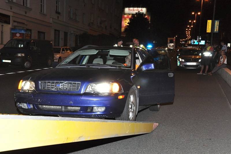 Z dopravně-bezpečnostní policejní akce pražské policie na magistrále na Pankráci.