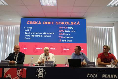 Tisková konference České obce sokolské (ČOS) k XVII. všesokolskému sletu 2024