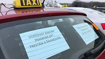 Protest taxikářů v Praze 8. února