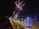 Silvestrovské oslavy na Václavském náměstí.