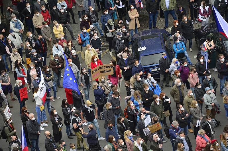 Demonstrace 'Hrad za hranou, republika v ohrožení' na Václavském náměstí v Praze.