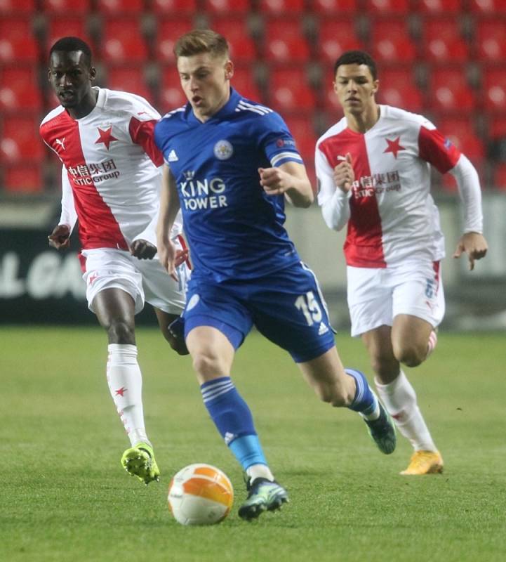 Úvodní zápas 2. kola vyřazovací fáze Evropské ligy 18. února 2021: Slavia - Leicester