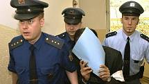 Listem papíru kryl svoji tvář člen katarské královské rodiny Hámid bin Abdal Sání obžalovaný ze sexuálních kontaktů s nezletilými dívkami, kterého 25. dubna 2005 vězeňská stráž přivedla do budovy Obvodního soudu pro Prahu 2.