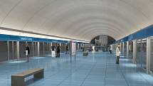 Návrh podoby stanice metra trasy D - Návrh podoby stanice metra trasy D - Náměstí Míru.