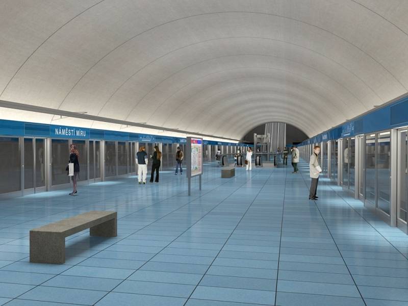 Návrh podoby stanice metra trasy D - Návrh podoby stanice metra trasy D - Náměstí Míru.