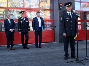 Ze slavnostního otevření zkolaudovaných prostor hasičské stanice Holešovice.