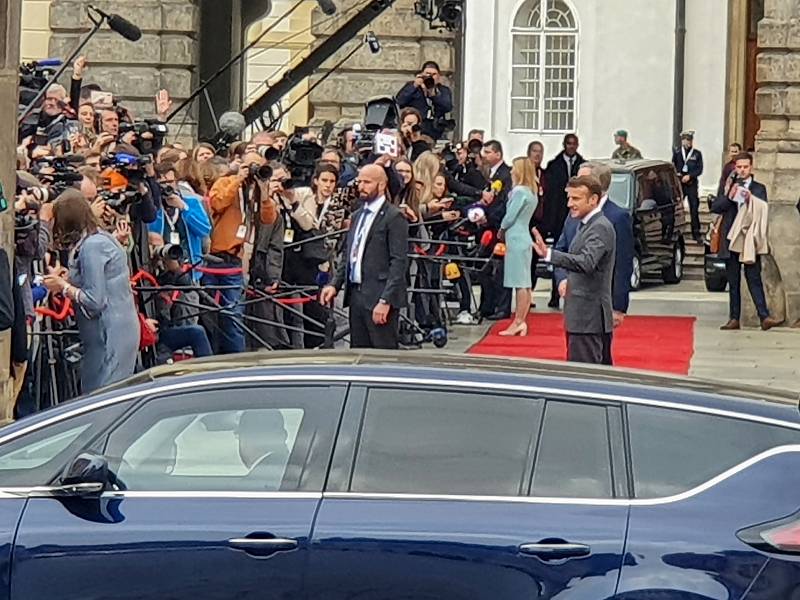 Hrad - Emmanuel Macron francouzský prezident a premiér ČR Petr Fiala