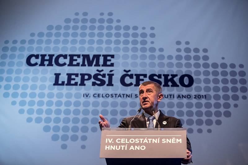 Volební sněm hnutí ANO probíhal 26. února v Praze. Andrej Babiš