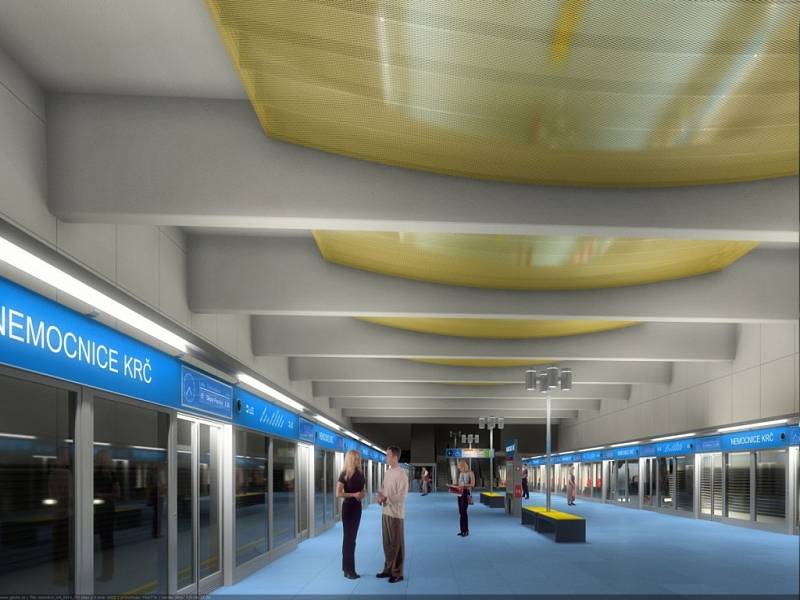 Návrh podoby stanice metra trasy D - Návrh podoby stanice metra trasy D - Nemocnice Krč.