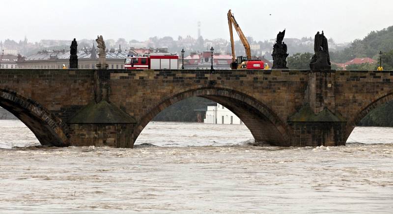 Povodně v Praze v pondělí 3. června. 