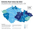Skutečné ceny prodaných bytů v ČR za 2. čtvrtletí 2023.
