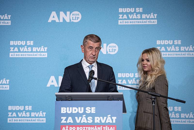 Tisková konference v sídle ANO, 9. října 2021 v Praze.