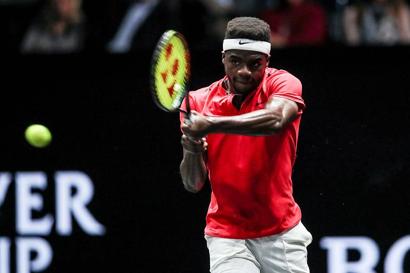 Laver cup, hraný 22. září v Praze. Zápas Marin Cilic,Team Europe proti Frances Tiafoe, Team World