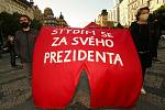 Demonstrace na Václavském náměstí ve čtvrtek 20. května 2021 proti prezidentu Miloši Zemanovi a ministryni spravedlnosti Marii Benešové (za ANO).