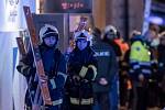 Firefighters and rescuers intervened on January 20, 2018 during a fire at the Eurostars Hotel in Prague