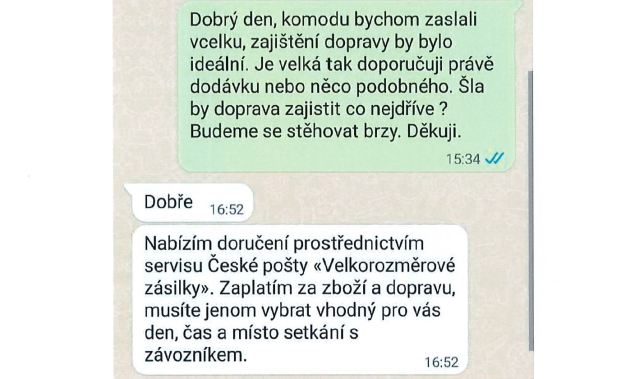 Komunikace s podvodníkem.