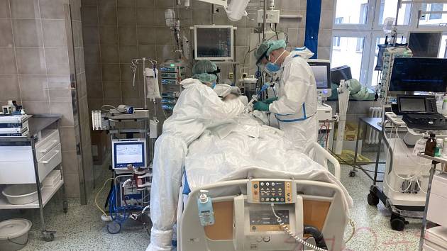 JIP ve Fakultní nemocnici Královské Vinohrady (FNKV), kde se léčí pacienti s covidem