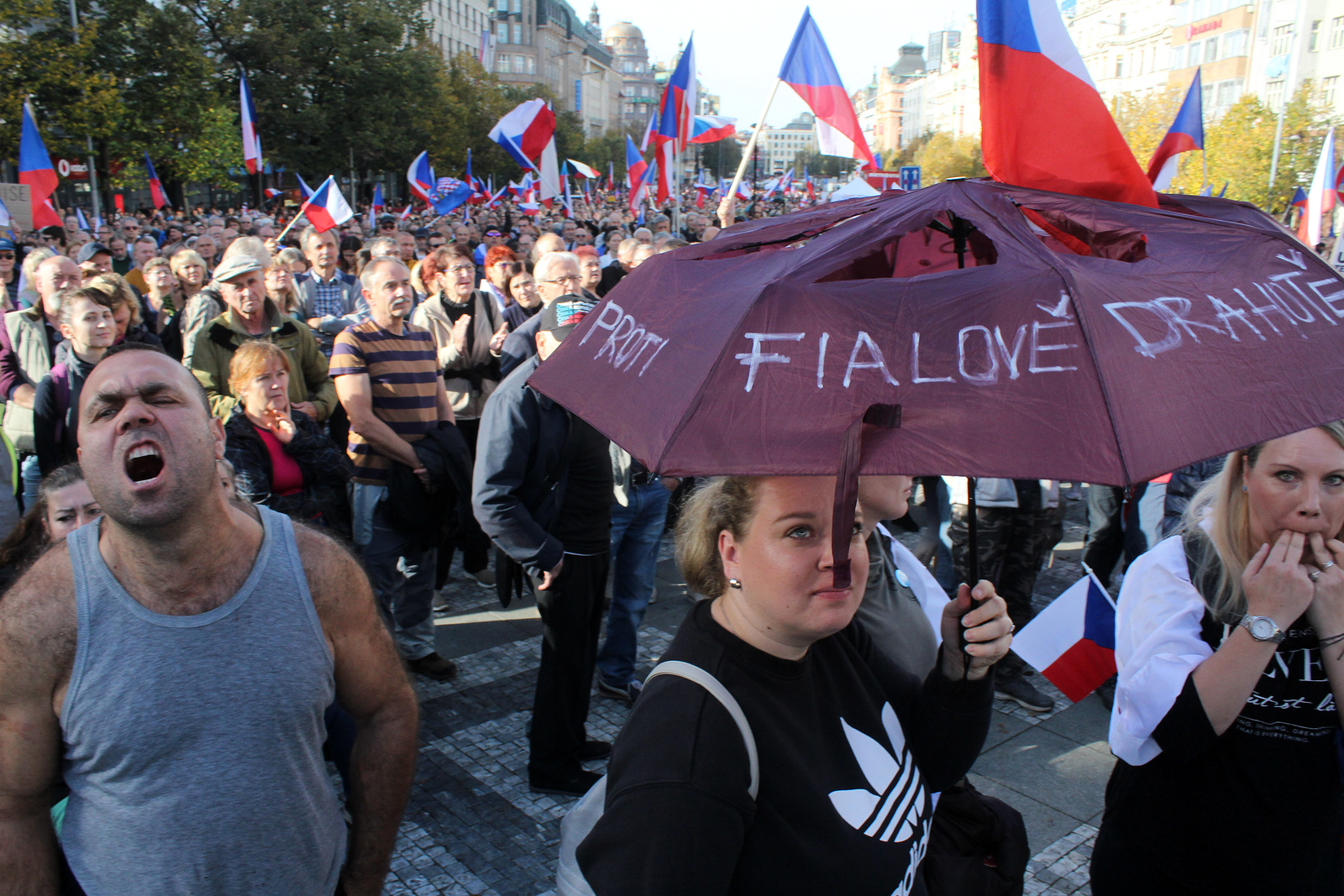 Video, foto: Lidé na Václavském náměstí chtěli demisi vlády a příklon k  Rusku - Pražský deník