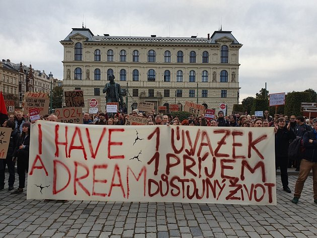 Stávka vysokých škol v Praze.