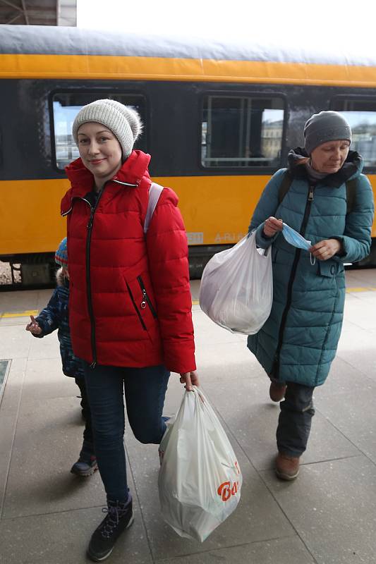 Ukrajinští uprchlíci v Praze, březen 2022.