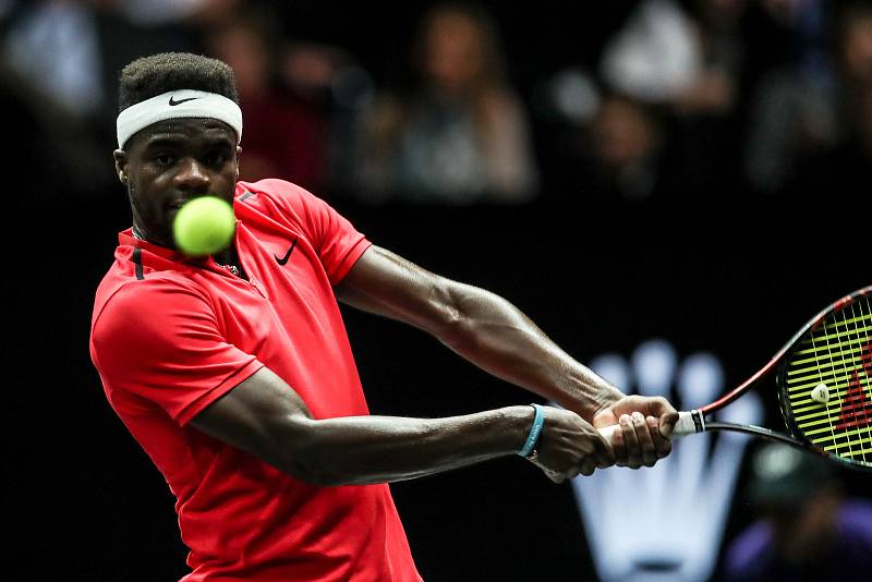 Laver cup, hraný 22. září v Praze. Zápas Marin Cilic,Team Europe proti Frances Tiafoe, Team World