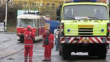 Tramvaje se srazily v obratišti, takže naštěstí nikdo nebyl zraněn.