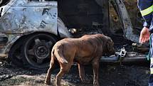 V Praze 8 shořelo osobní auto, uvnitř byl mrtvý člověk.