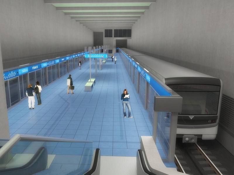Návrh podoby stanice metra trasy D - Písnice.