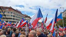 Demonstrace proti vládě na Václavském náměstí, 28. 9. 2022