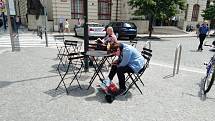 Projekt Pražské židle a stolky na Mariánském náměstí před pražským magistrátem
